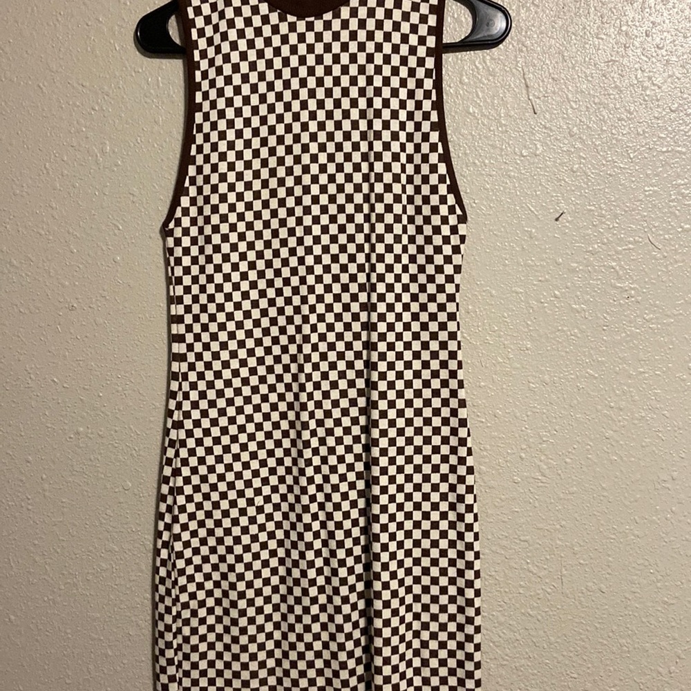 Long Zara Dress. Size S, brown and white